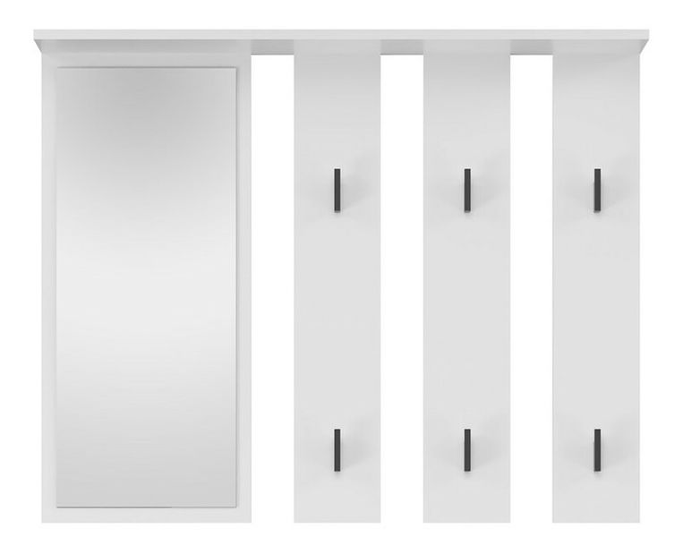 Věšákový panel Puntuable 1 (bílá) (se zrcadlem)