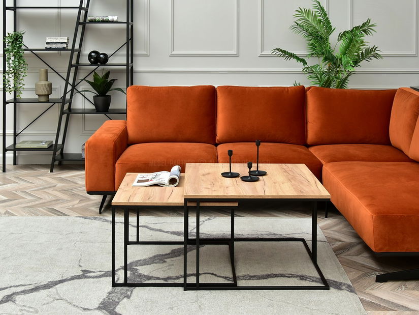 Set 2 konferenčních stolků Destapamos (zlatá + černá)