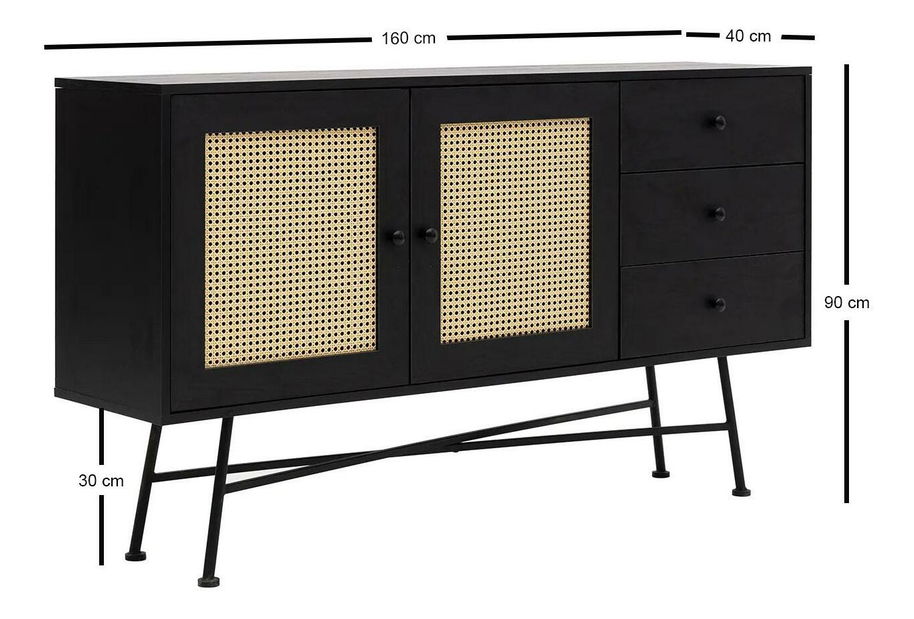 Komoda Vovula 5 (černá)