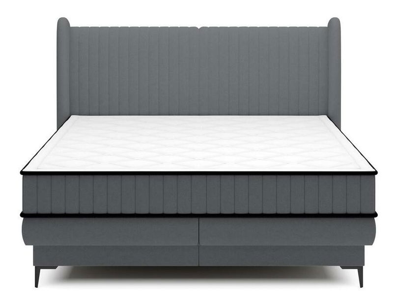 Manželská kontinentální postel cm Dalmo (s roštem) (s úl. prostorem) (šedočerná světlejší + černá)