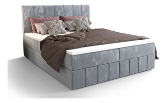 Manželská postel Boxspring 140 cm Barack Comfort (světlomodrá) (s matrací a úložným prostorem)