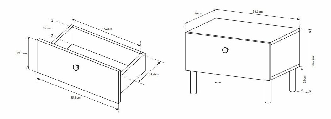 Set 2 ks. nočních stolků Dalde D (dub craft zlatý + antracit)