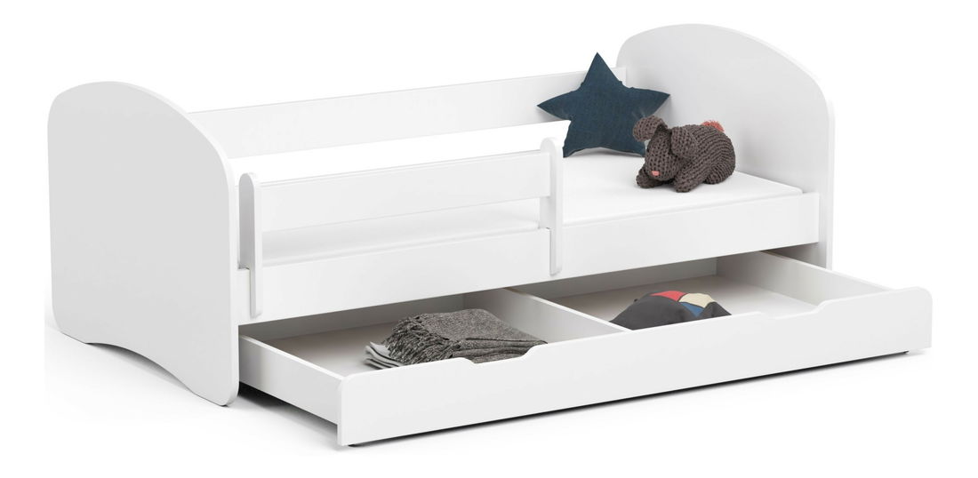 Dětská postel Pranshi II (bílá) (s matrací)