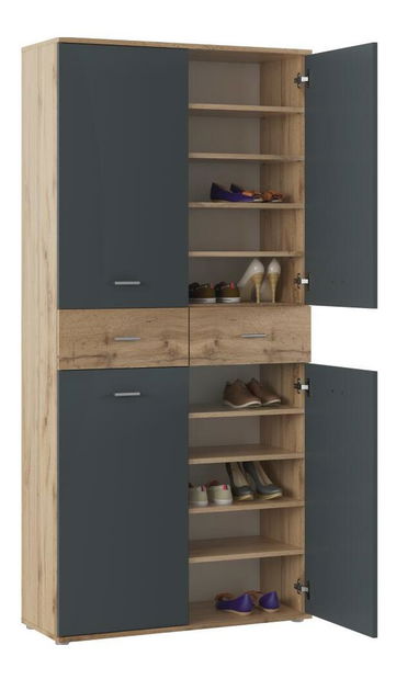 Botník (skříňka na boty) Variacion (dub wotan + grafit)