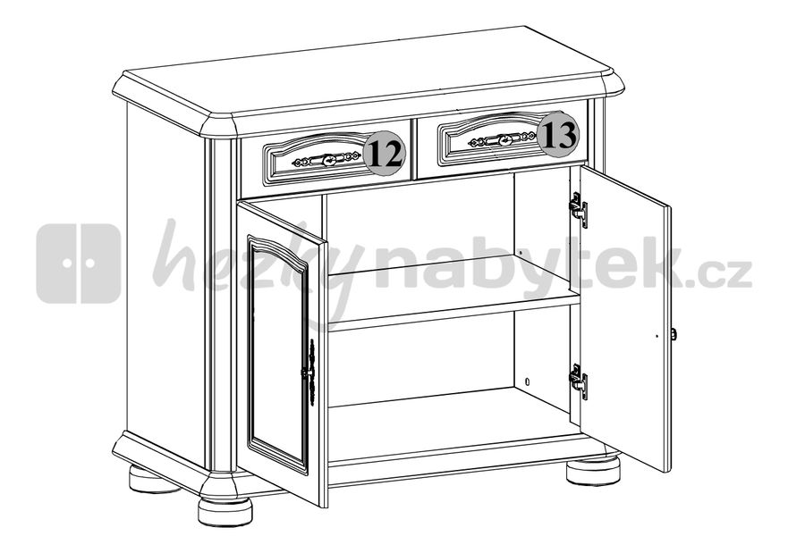 Komoda BRW Natalia KOM 100 (višeň) *výprodej