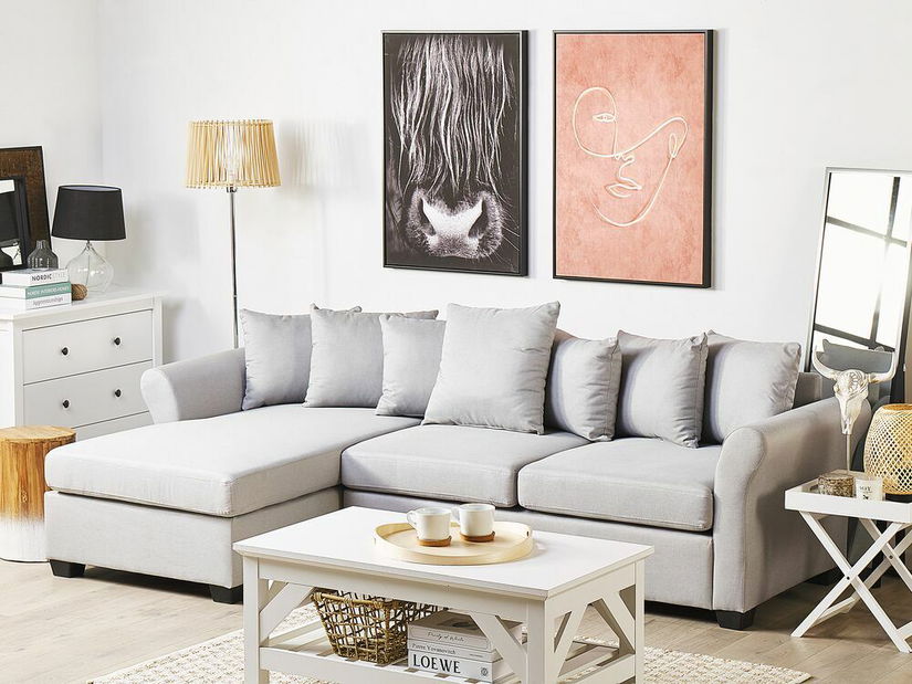 Rohová sedací souprava VENNA (světle šedá) (L)