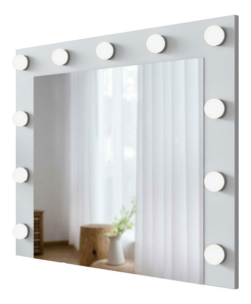 Zrcadlo Efalona (s LED osvětlením) (bílá)