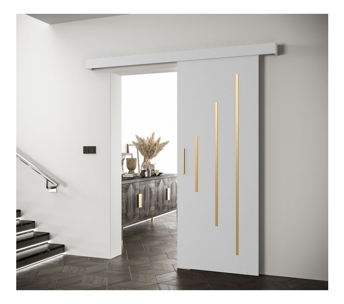 Posuvné dveře 90 cm Sharlene Y (bílá matná + zlatá)