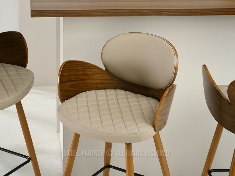 Židle Aimee H (tmavobéžová + ořech)