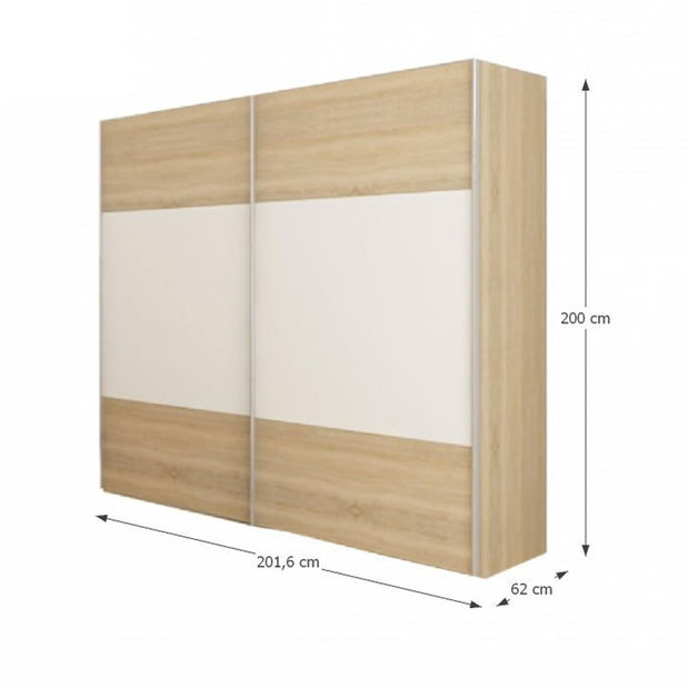 Šatní skříň Gaila (dub sonoma + bílá)