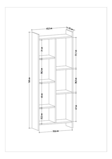 Regál Mateko (dub + antracit)