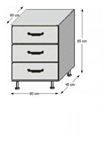 Dolní kuchyňská skříňka Igo D-80 S3 (bílá)