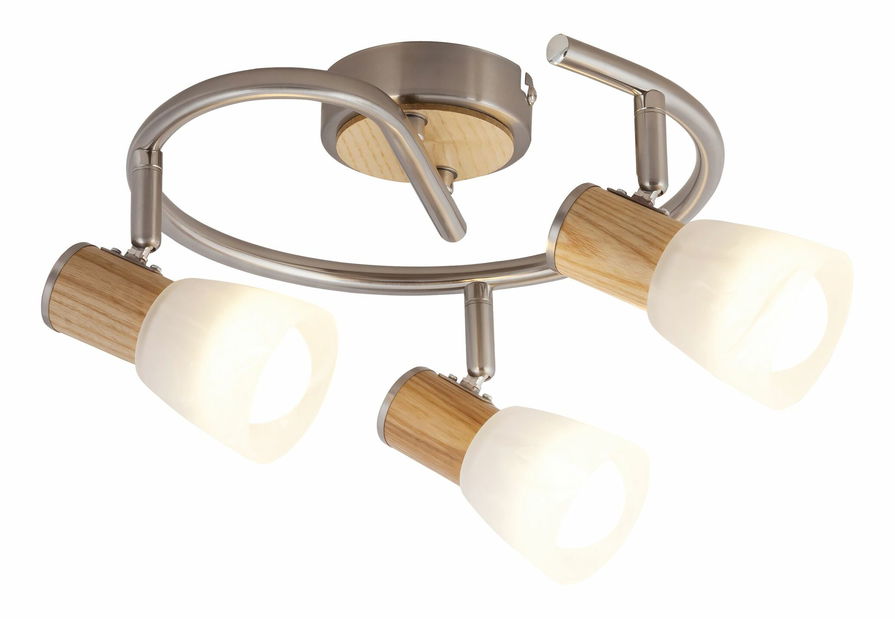 Bodové svítidlo Gavin 6488 (saténová chromová + buk)