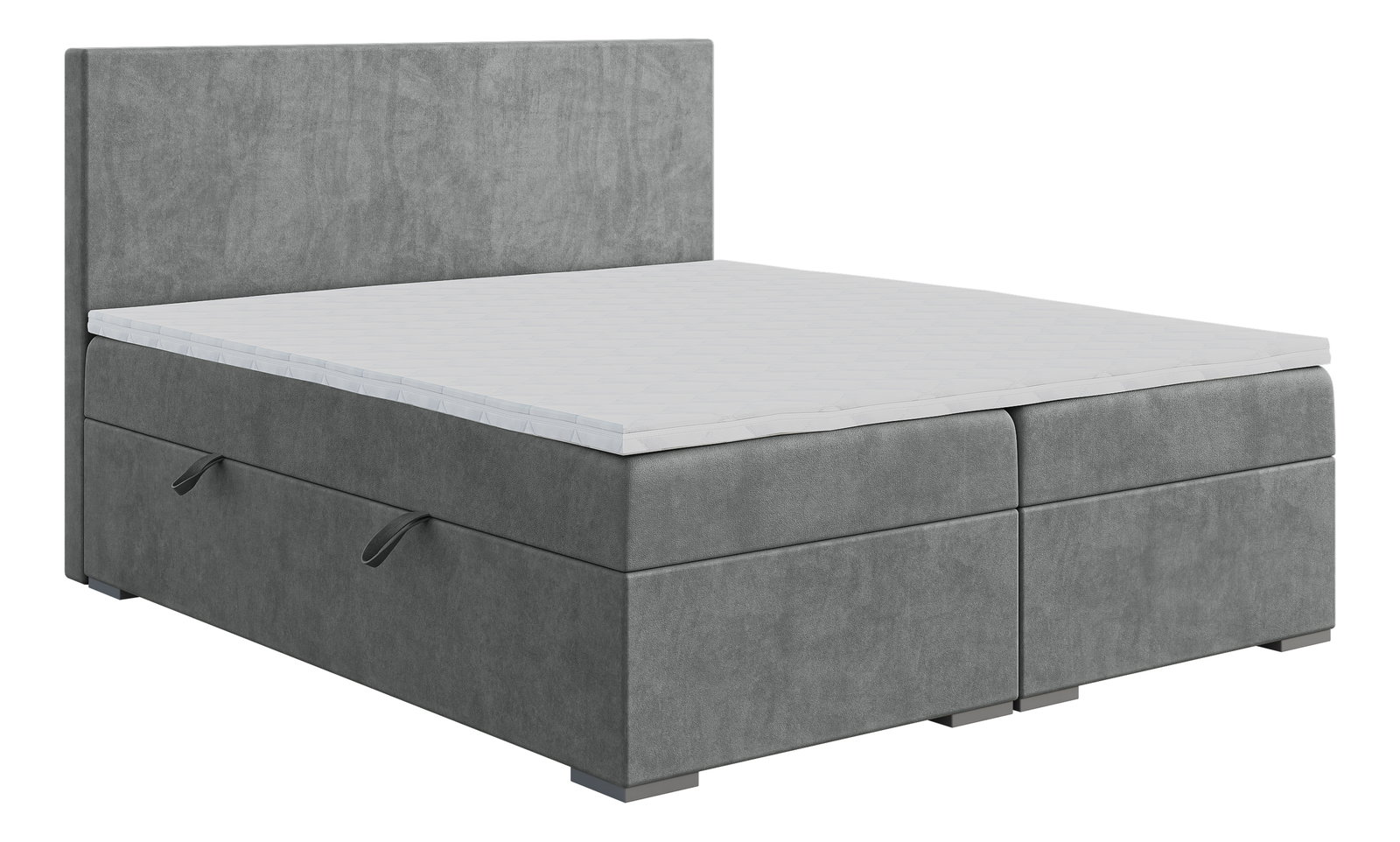 Boxspring postel 160 cm Lemmy (beton) (s matrací a úl. prostorem)