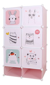 Modulárna skříň Finnstar (růžová + dětský vzor) *bazar