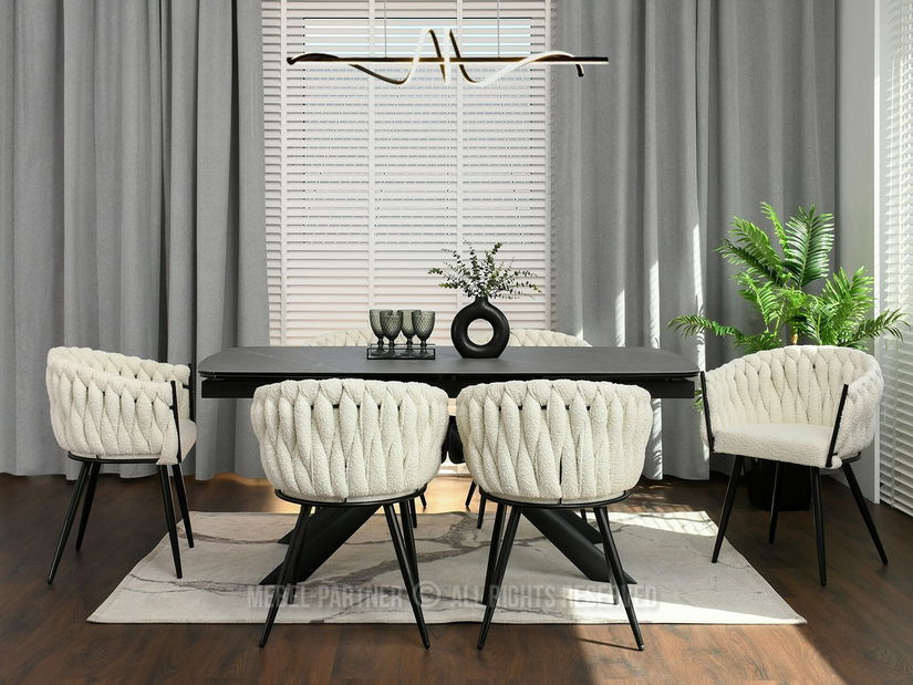 Židle Roza (krémová + černá)