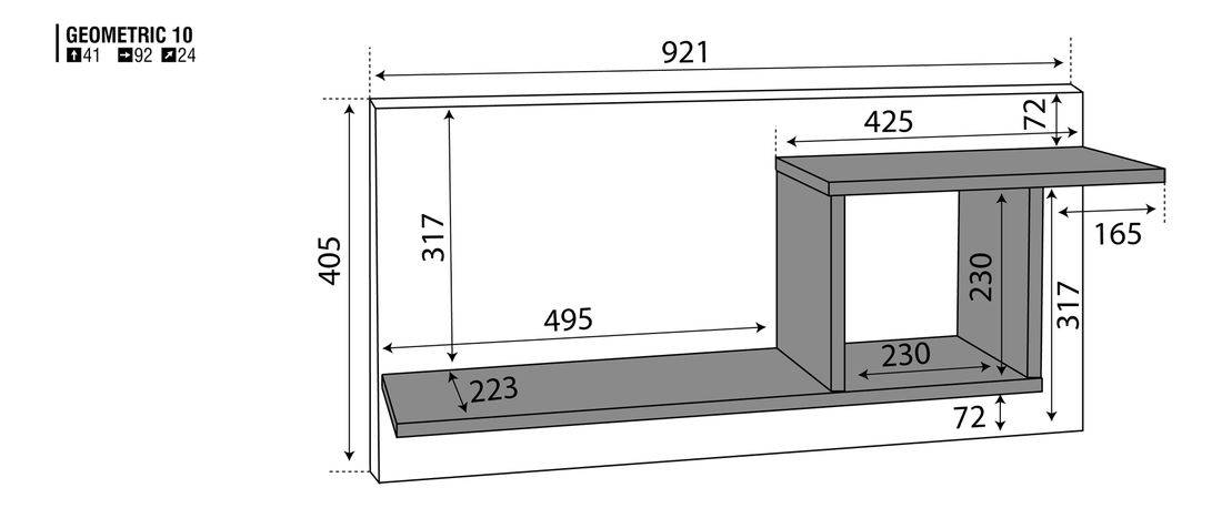 Polička Geometric 10 Jilm