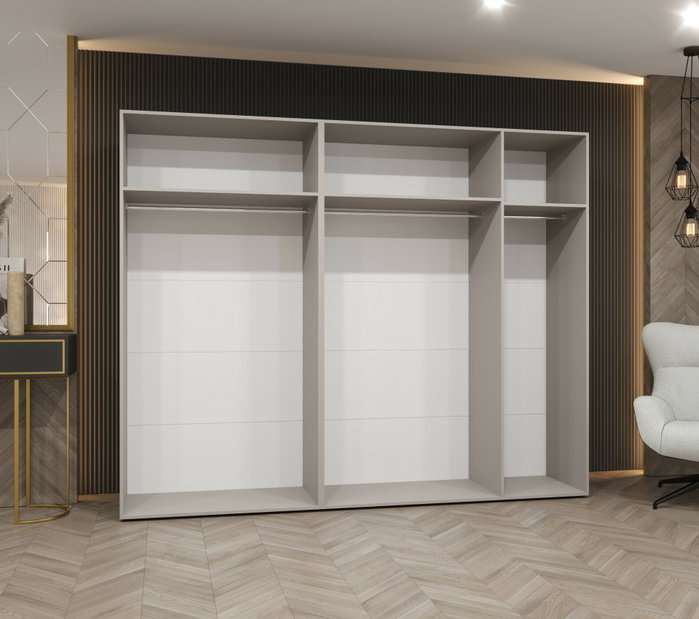 Šatní skříň 250 cm Mirabella 2 (kašmír + kašmír)