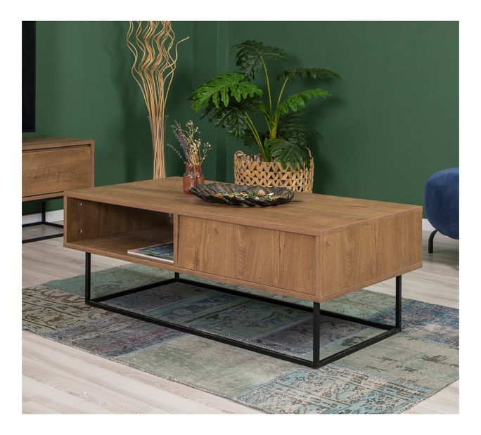 Souprava nábytku do obývacího pokoje Laxi 8 (ořech + černá)