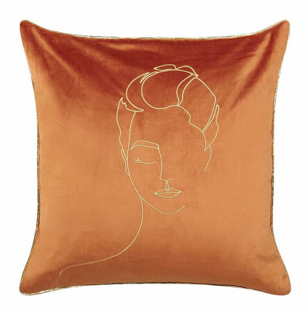 Sada 2 ozdobných polštářů 45 x 45 cm Crocy (oranžová)