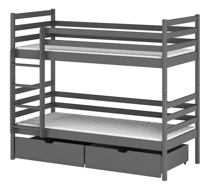 Dětská postel 90 cm Nubia (s roštem a úl. prostorem) (grafit)