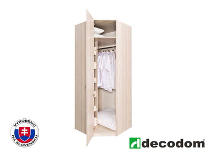 Rohová šatní skříň Decodom Casandra R-S1-D