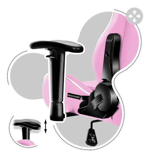 Dětská herní židle Rover 6 (bílá + růžová)