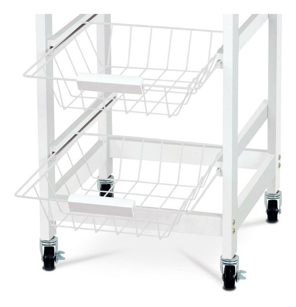 Servírovací stolek Dulcemente 1 (bambus + bílá matná)