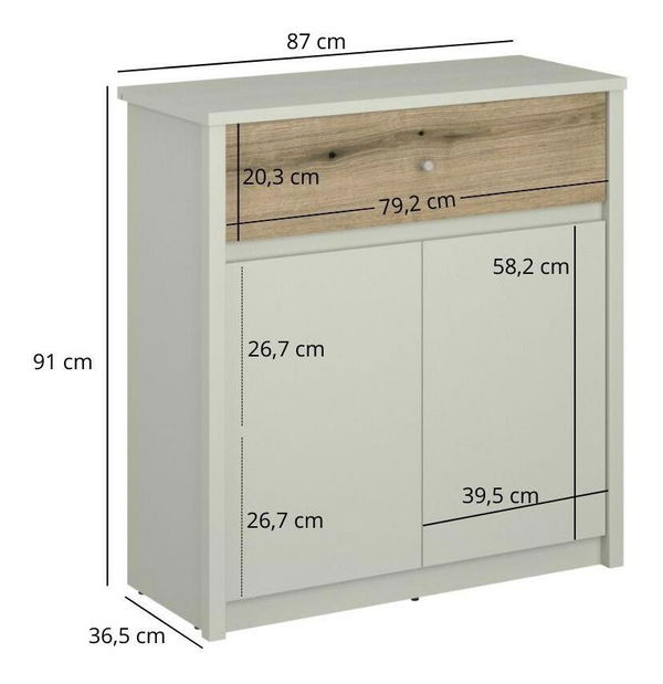 Komoda Kodro 2 (kašmír + dub evoke)