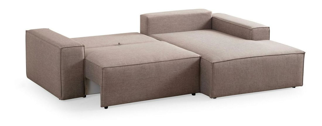 Rohová sedačka Pirlofenzza (s úl. prostorem) (P) (hnědá)