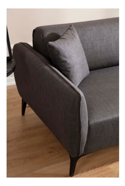 Rohová sedačka Belasemma (P) (tmavě šedá + černá)