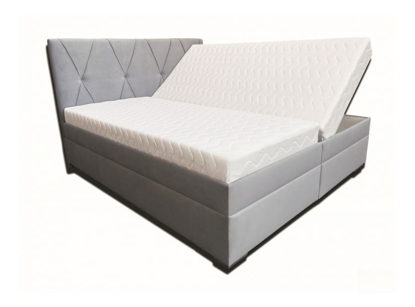 Manželská postel 180 cm Klissa (světle šedá) (s pruzinovou matrací) (bez roštu)