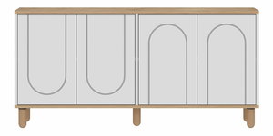 Skříňka Rava (dub safírový + bílá)