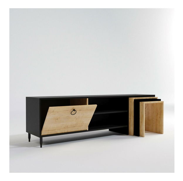 TV stolek/skříňka Zigg (černá + dub)