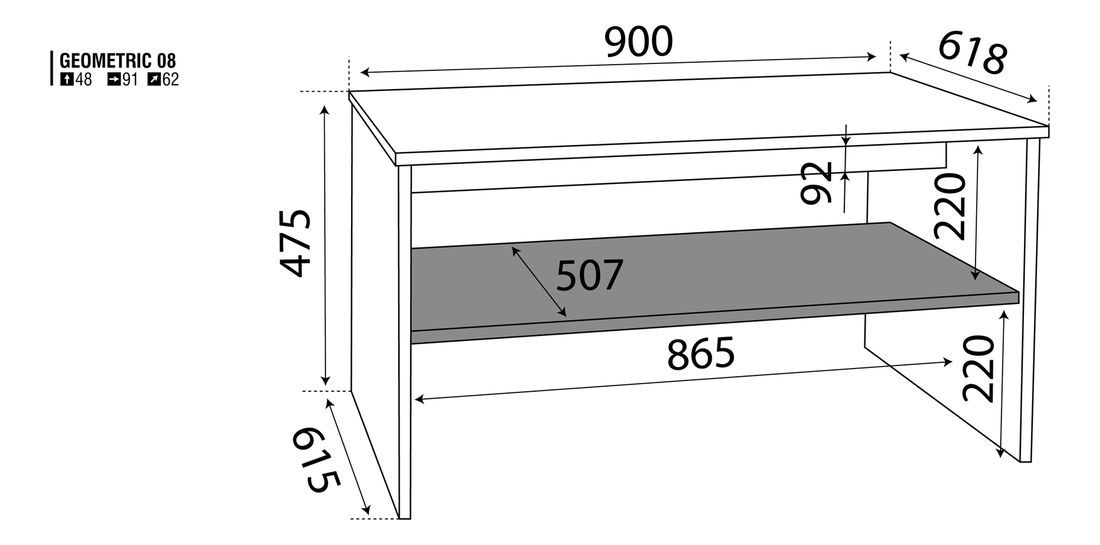 Konferenční stolek Geometric 08 Akácie