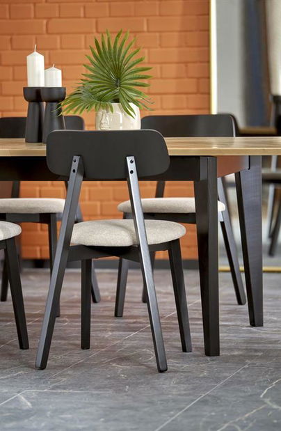 Jídelní stůl Edmund (dub + černá) (pro 6 a více osob)