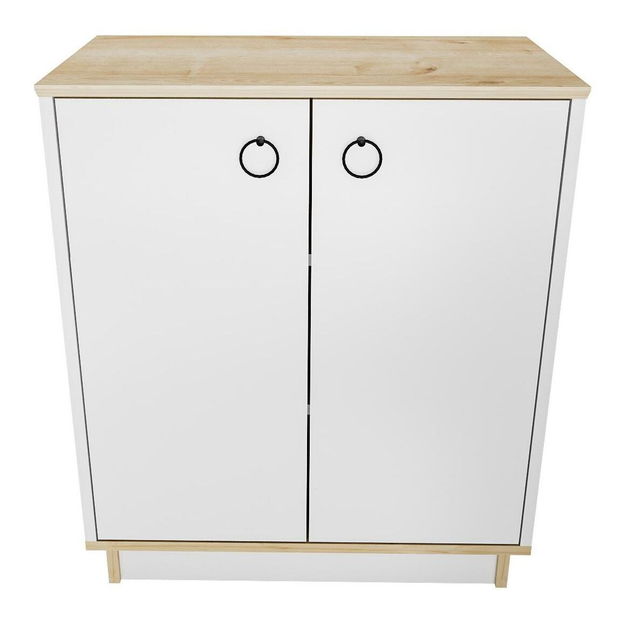 Skříňka Nuanseta (bílá + dub)