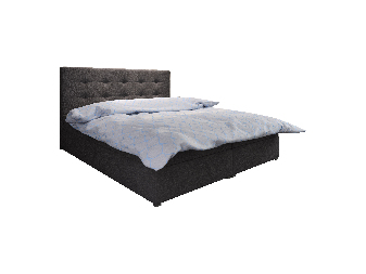 Manželská postel Boxspring 180 cm Fade 1 Comfort (černá) (s matrací a úložným prostorem)