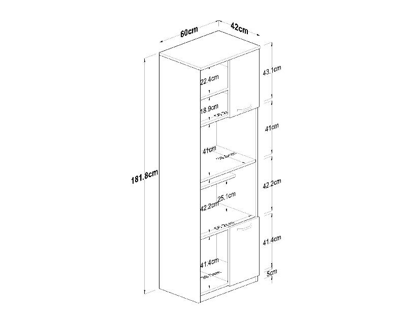 Kuchyňská skříňka Mitevu 6 (ořech + bílá)