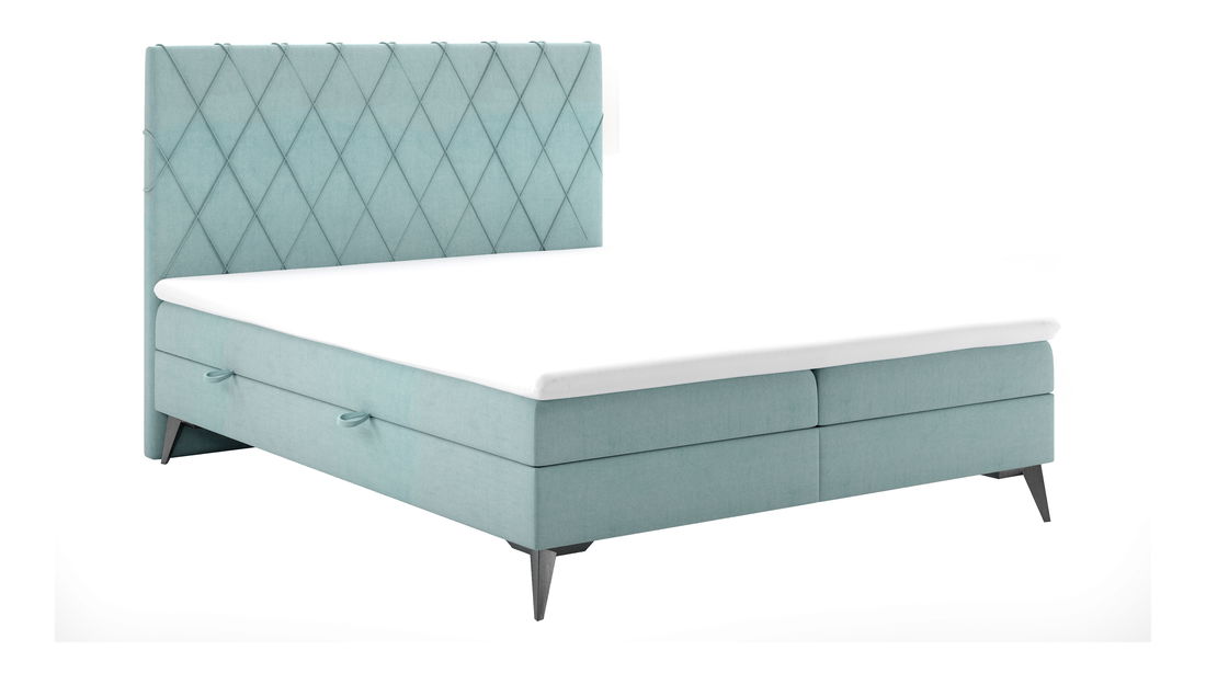 Boxspring postel 140 cm Miror (mentolová) (s úložným prostorem)