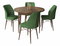 Jídelní set Roxie (ořech barokní + zelená) (pro 4 osoby)