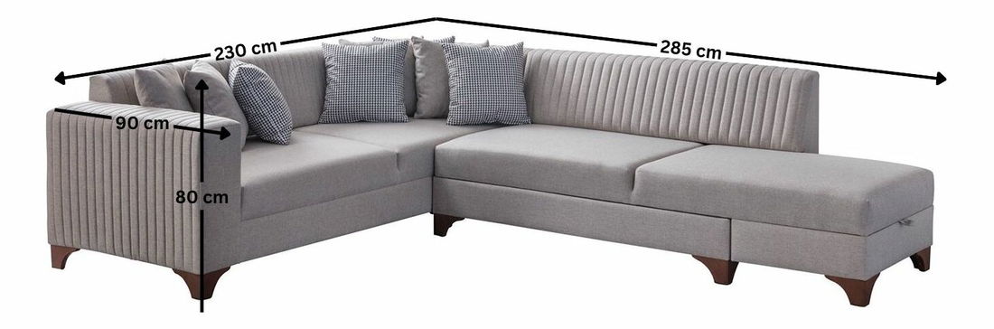 Rohová sedačka Westy (antracit) (L)