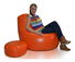 Sedací pytel s taburetem Richie (oranžová)