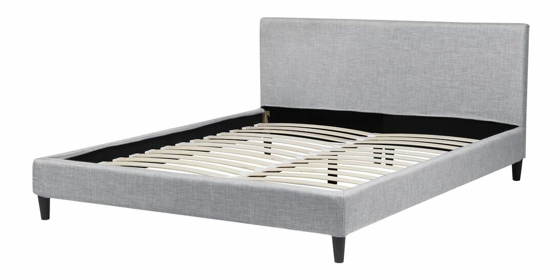 Manželská postel 160 cm FUTTI (s roštem) (šedá)