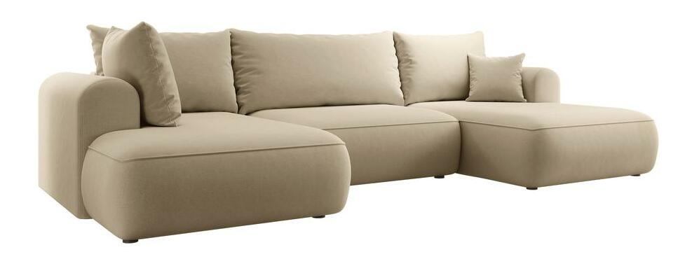 Rohová sedací souprava ve tvaru U Olivo U (L) (béžová střední + černá)