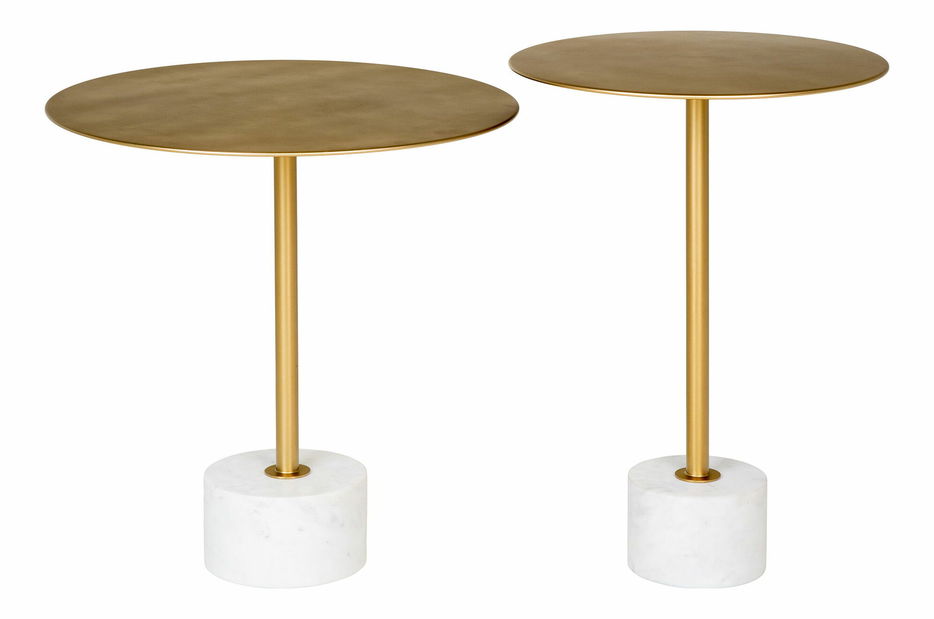 Příruční stolek Lranina 2 (mosazná + mramor)