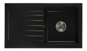 Kuchyňský dřez Lemmion (černá) (se 2 otvory pro baterii) (L)