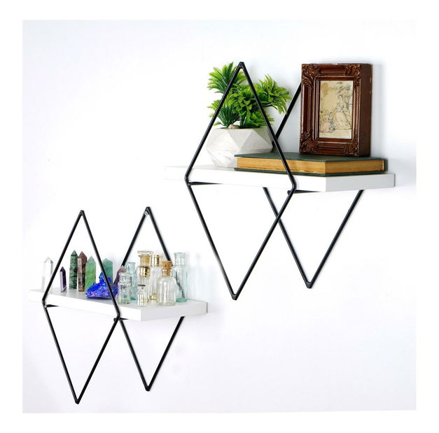 Dekorativní nástěnná police Duvelo 15 (bílá)