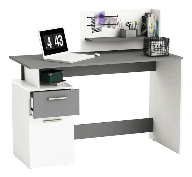 PC stolek Palgo (bílá + tmavě šedá)