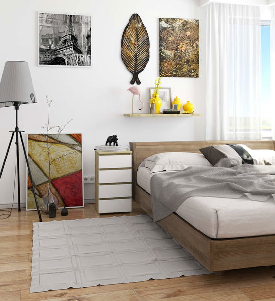 Komoda Cipriano II (dub artisan + bílá)